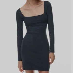 Babaton Contour Square Neck Long Sleeve Dress ✧ Black ✧ Size 2XS